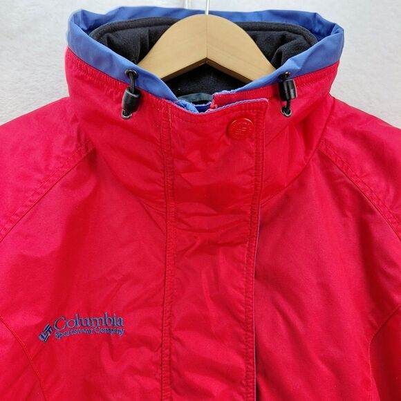 Columbia Women Gizmo Jacket Large Red Blue Colorblock 3 in 1 Winter Ski Coat VTG - Picture 6 of 16